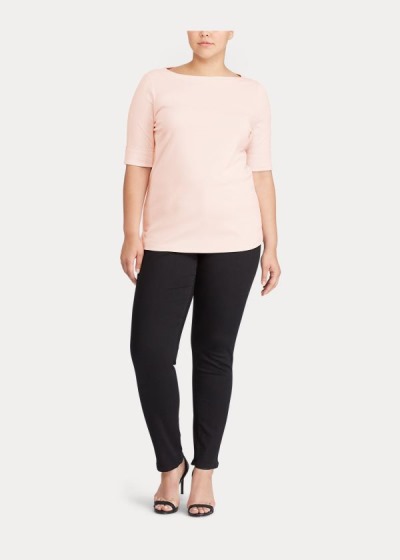 Tops Ralph Lauren Mujer Rosas - Stretch Cotton Boatneck - LNWMU3046